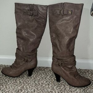 Long Brown Boots with Heels
